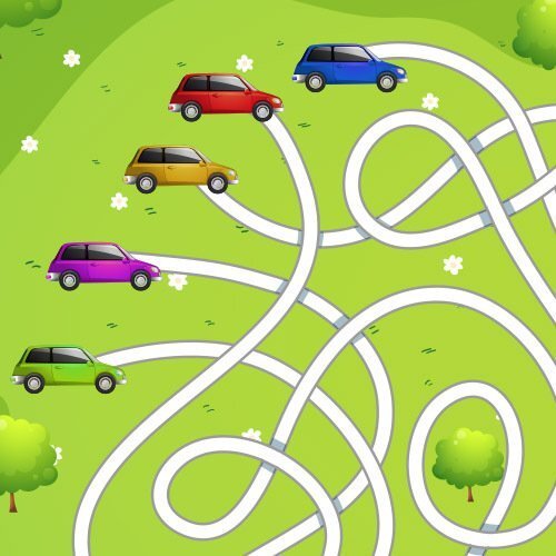 Who will be the first to arrive at the gas station in the maze?